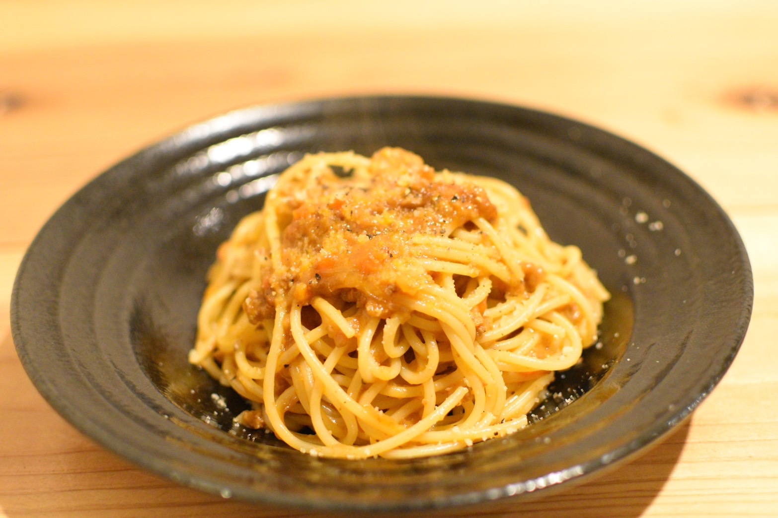 大人のミートソースパスタ
